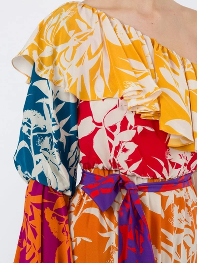 Shop Borgodenor Penelope Floral Print Silk Dress Multicolor