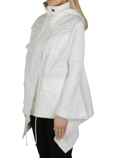 Shop Sacai Women's White Cotton Outerwear Jacket