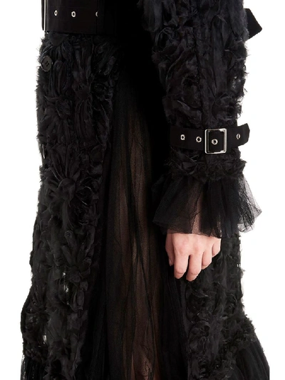 Shop Noir Kei Ninomiya Women's Black Polyester Trench Coat