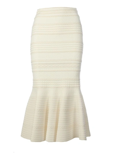 Shop Alexander Mcqueen Women's White Viscose Skirt