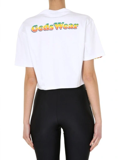 Shop Gcds Women's White Cotton T-shirt
