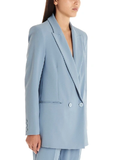 Shop Pinko Women's Light Blue Polyester Blazer