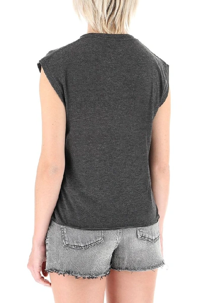Shop Saint Laurent Women's Grey Cotton T-shirt
