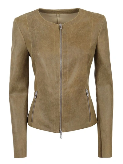 Shop Drome Women's Brown Leather Outerwear Jacket