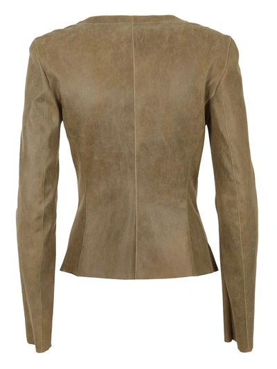 Shop Drome Women's Brown Leather Outerwear Jacket