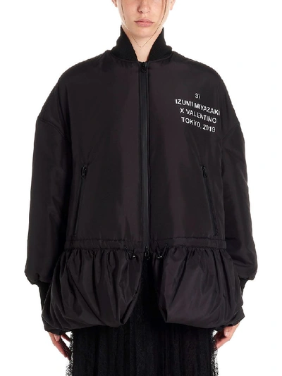 Shop Valentino Women's Black Polyester Outerwear Jacket