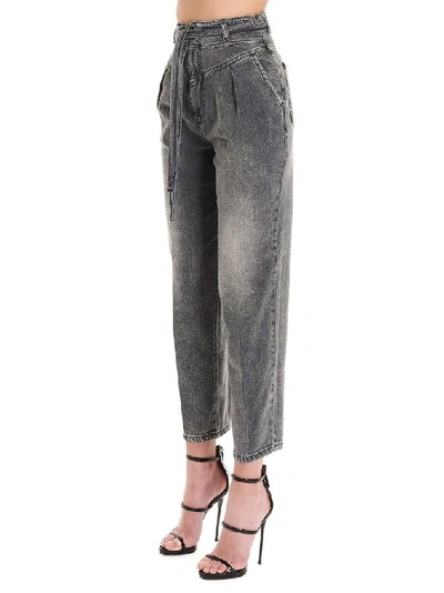 Shop Pinko Women's Grey Cotton Jeans