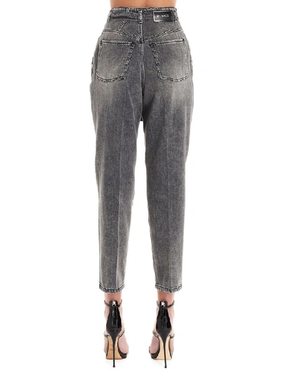 Shop Pinko Women's Grey Cotton Jeans