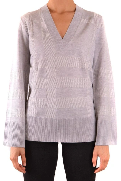 Shop Burberry Women's Grey Wool Sweater