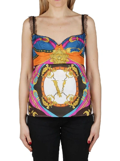 Shop Versace Women's Multicolor Silk Tank Top