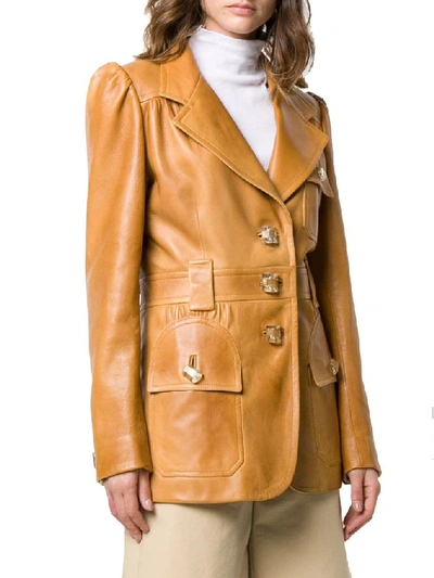 Shop Prada Women's Brown Leather Jacket