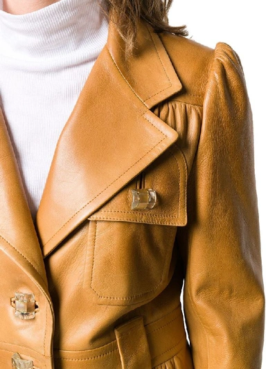 Shop Prada Women's Brown Leather Jacket