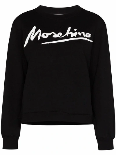 Shop Moschino Women's Black Cotton Sweatshirt