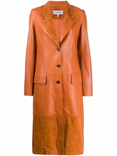 Shop Loewe Women's Brown Leather Coat