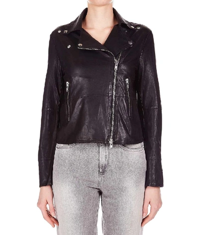 Shop Bully Women's Black Leather Outerwear Jacket