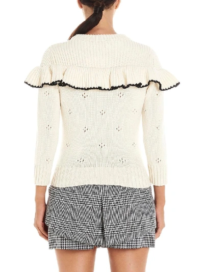 Shop Alexander Mcqueen Women's White Wool Sweater