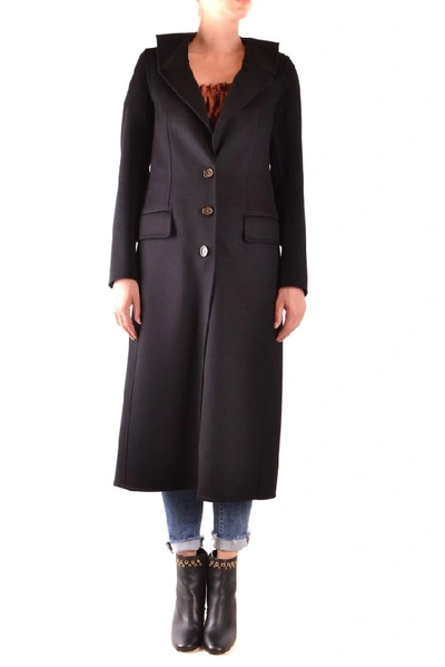 Shop Burberry Women's Black Wool Coat