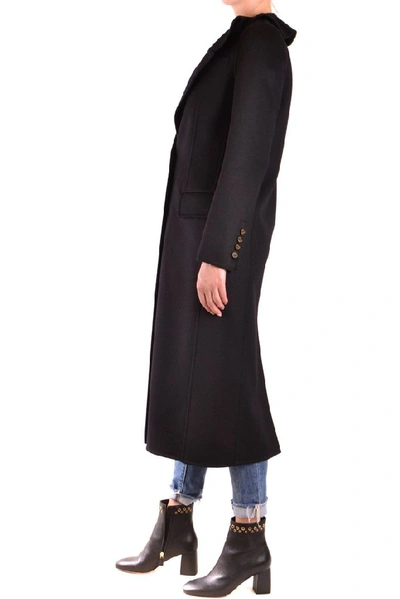 Shop Burberry Women's Black Wool Coat