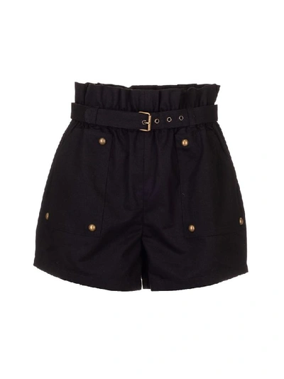 Shop Saint Laurent Women's Black Cotton Shorts