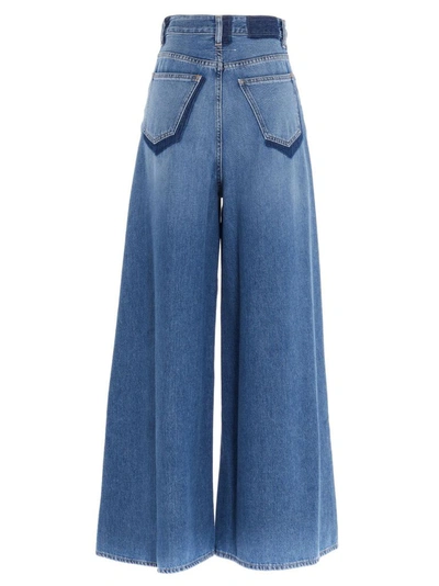 Shop Maison Margiela Women's Blue Cotton Jeans