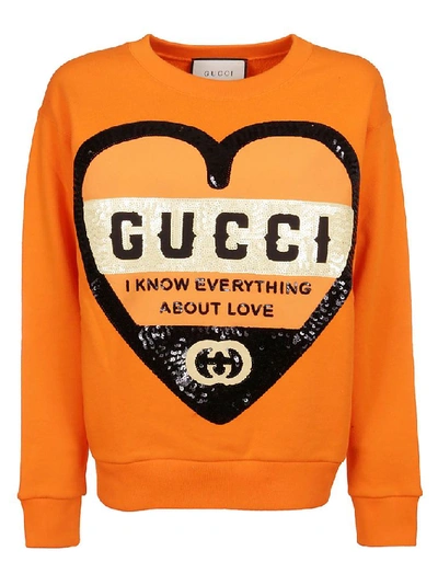 Shop Gucci Women's Orange Cotton Sweatshirt