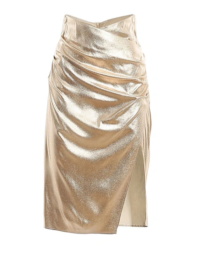 Shop Elisabetta Franchi Women's Gold Viscose Skirt