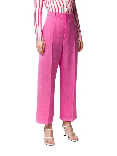 Shop Jacquemus Women's Pink Viscose Pants