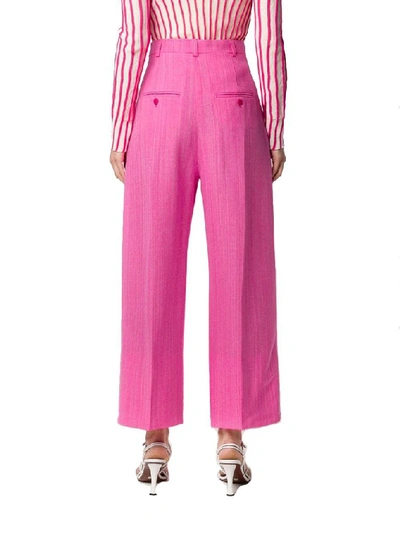 Shop Jacquemus Women's Pink Viscose Pants