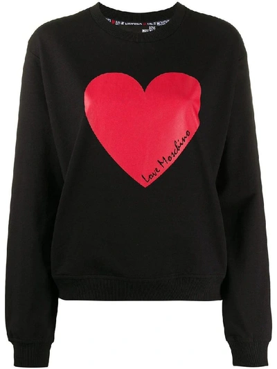 Shop Love Moschino Women's Black Cotton Sweatshirt