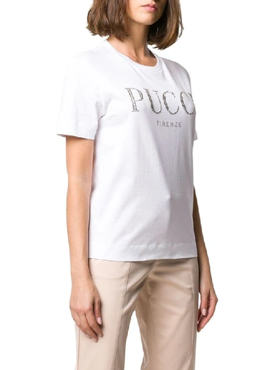 Shop Emilio Pucci Women's White Cotton T-shirt