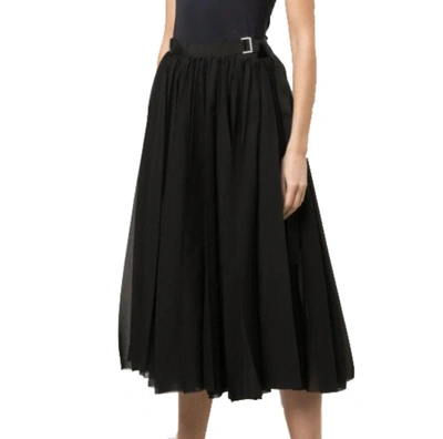 Shop Sacai Women's Black Cotton Skirt