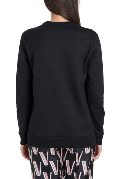 Shop Valentino Women's Black Cotton Sweatshirt