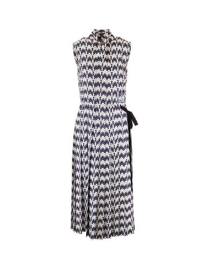 Shop Prada Women's Blue Silk Dress