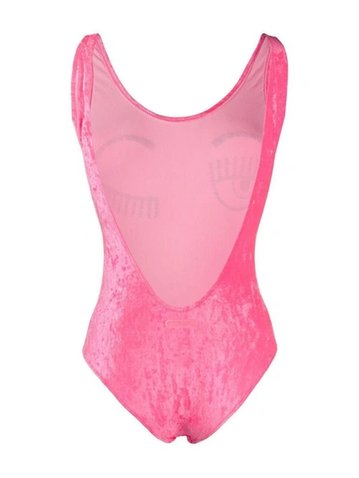 Shop Chiara Ferragni Women's Pink Polyamide One-piece Suit