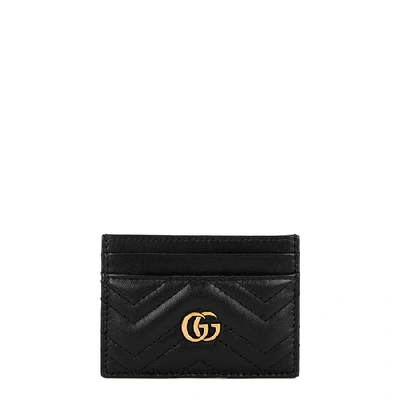 Shop Gucci Gg Marmont Black Leather Card Holder