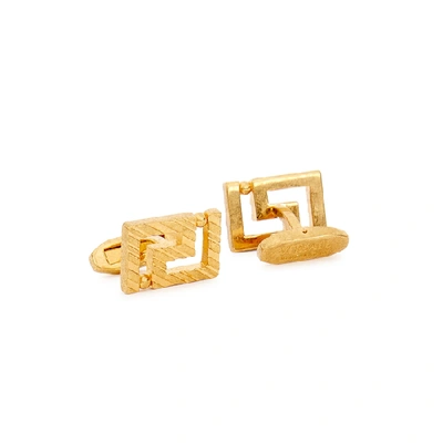 Shop Versace Greco Gold-tone Cufflinks
