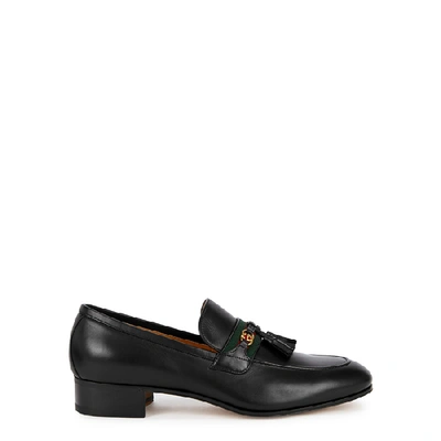 Shop Gucci Paride Black Leather Loafers