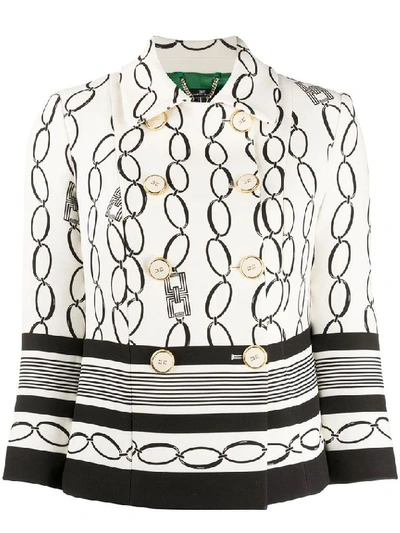 Shop Elisabetta Franchi Women's White Polyester Jacket