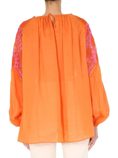 Shop Alberta Ferretti Women's Orange Polyester Blouse