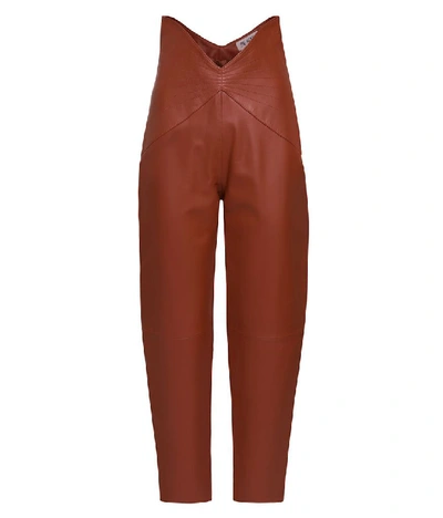 Shop Attico Women's Brown Leather Pants