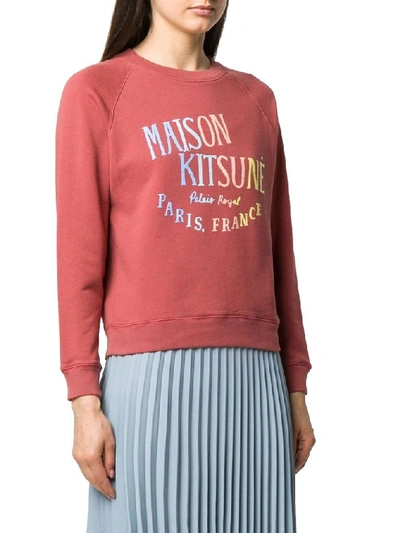 Shop Maison Kitsuné Women's Pink Cotton Sweatshirt