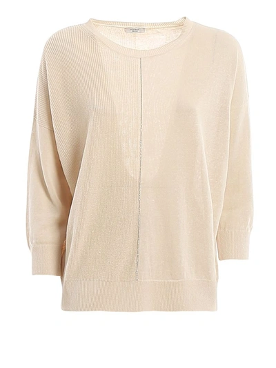 Shop Peserico Women's Beige Linen Sweater