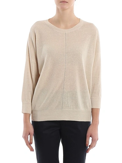 Shop Peserico Women's Beige Linen Sweater