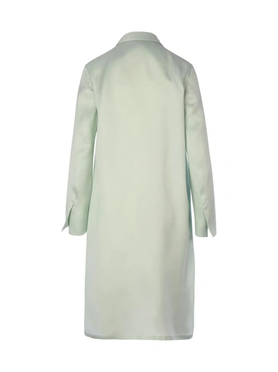 Shop Max Mara Women's Green Silk Coat