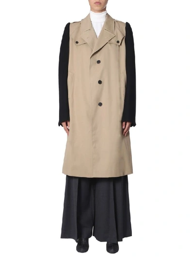 Shop Maison Margiela Women's Beige Polyester Trench Coat