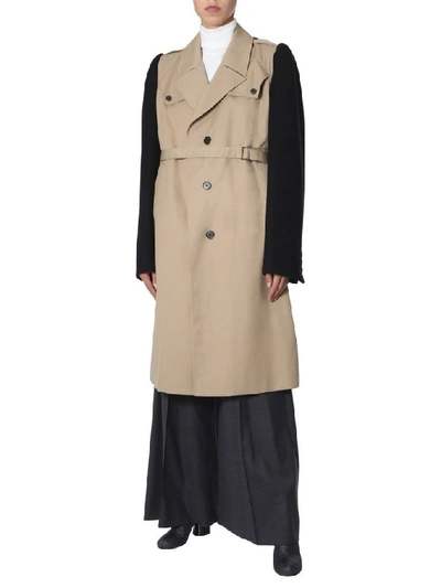 Shop Maison Margiela Women's Beige Polyester Trench Coat