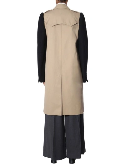 Shop Maison Margiela Women's Beige Polyester Trench Coat