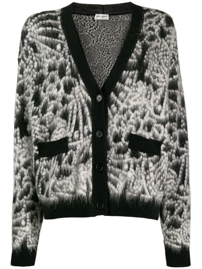 Shop Saint Laurent Women's Black Wool Cardigan