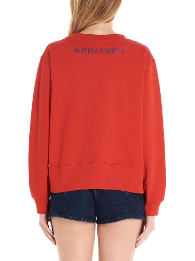 Shop Alberta Ferretti Women's Red Cotton Sweatshirt