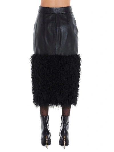 Shop Saint Laurent Women's Black Leather Skirt